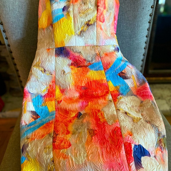 H&M knee length abstract watercolor dress size 4 - Picture 4 of 5
